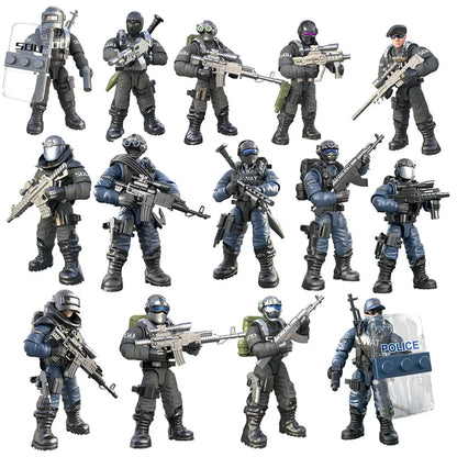 Military Army SWAT Soldier Figures Building Blocks for Kids