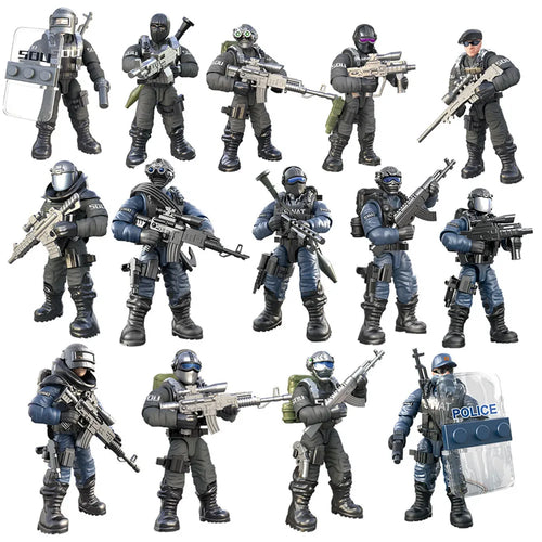 Military Army SWAT Soldier Figures Building Blocks for Kids