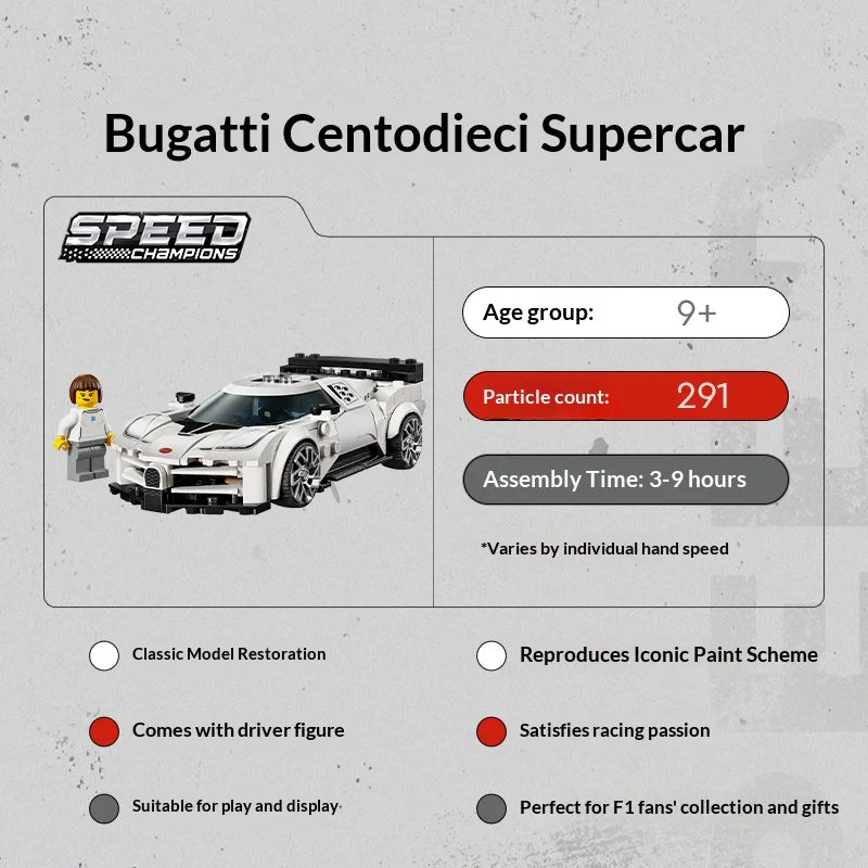 LEGO Speed Champions 77240 Bugatti Centodieci Hypercar Set