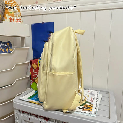 Lightweight Nylon School Backpack – Minimalist Solid Color