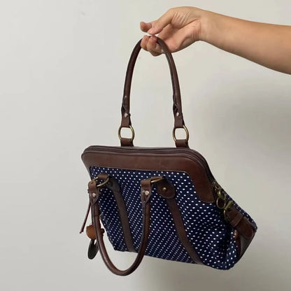 Leather Patchwork Large Handbag – Multi-Functional Women's Commute Bag