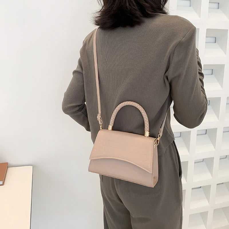 Crocodile Pattern Shoulder Bag – Women's Retro Flap Crossbody Purse