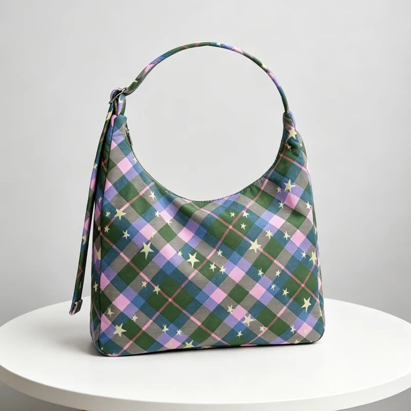 Printed Nylon Shoulder Tote Bag – Women's Large Capacity Handbag