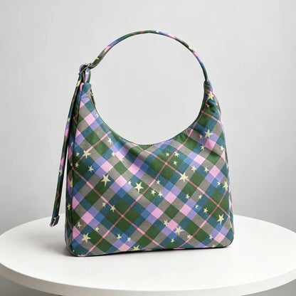 Printed Nylon Shoulder Tote Bag – Women's Large Capacity Handbag