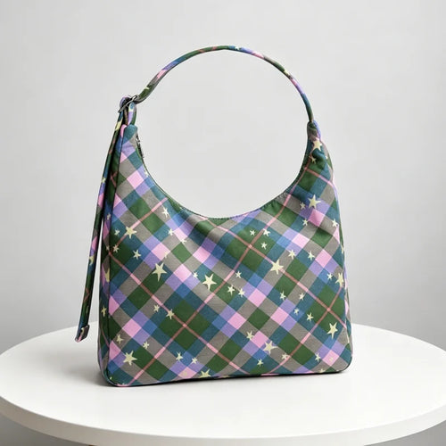 Printed Nylon Shoulder Tote Bag – Women's Large Capacity Handbag
