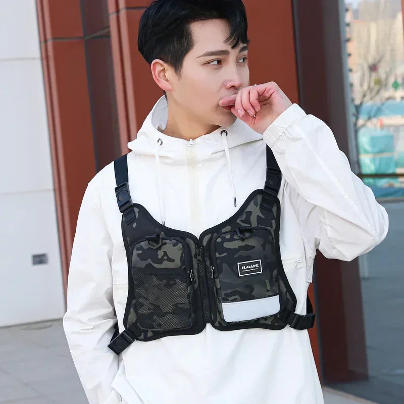 Men's Tactical Chest Bag Vest – Outdoor Sports & Cycling Rig