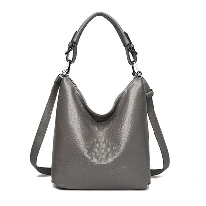 Crocodile Pattern Hobo Bag for Women – Leather Shoulder Crossbody
