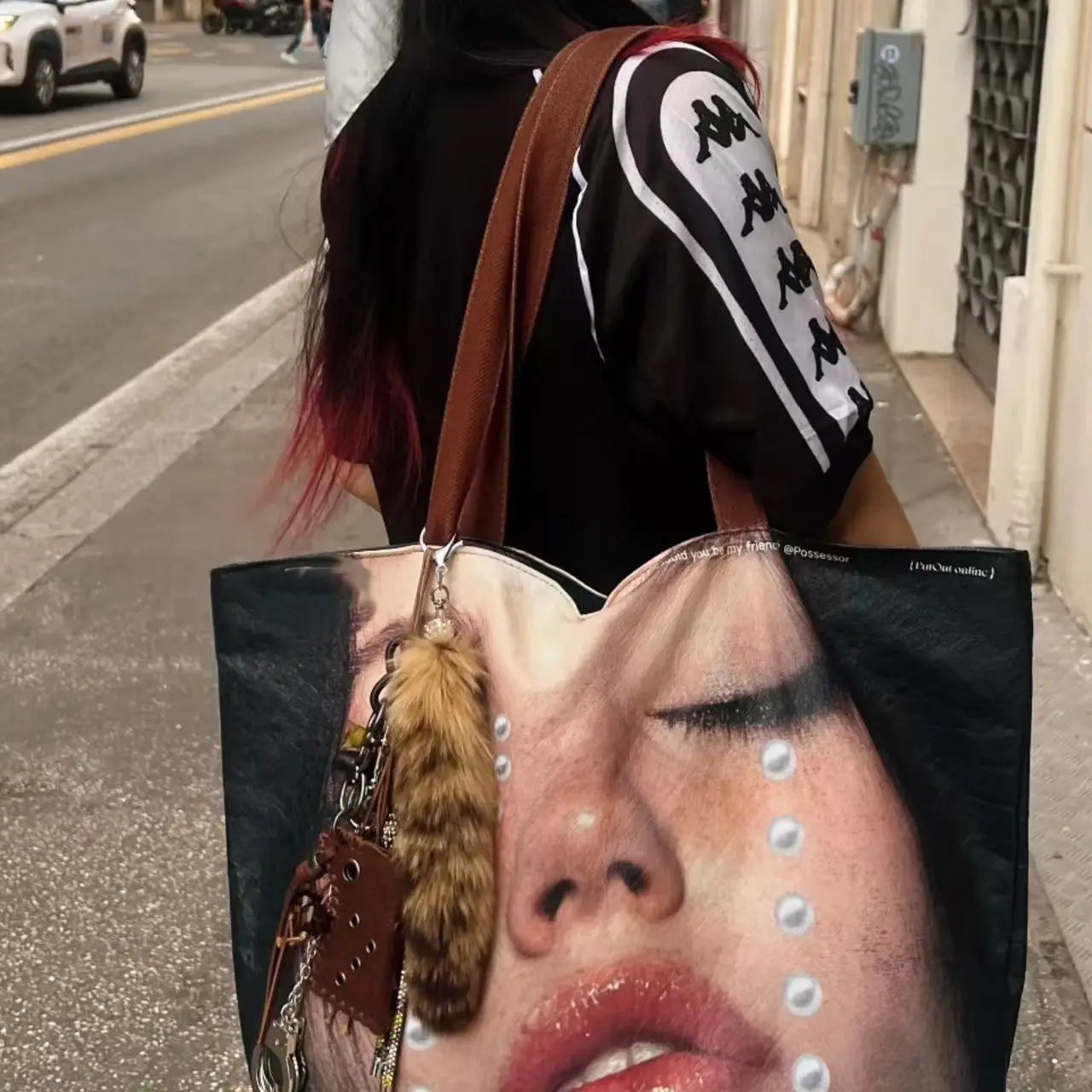 Large Capacity Graphic Tote Bag – Edgy Street Style Shoulder Bag