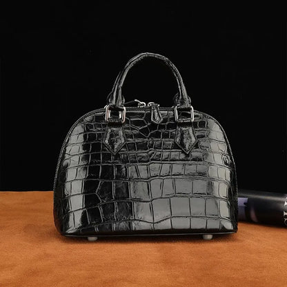 Genuine Crocodile Leather Shell Handbag for Women