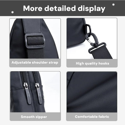 Men's Nylon Sling Chest Bag Waterproof Crossbody Pack