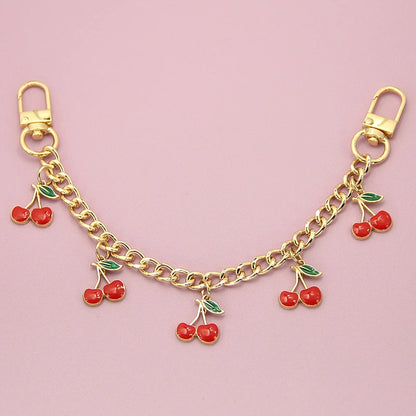 Cherry Charm Bag Chain Extension with Gold-Tone Clips