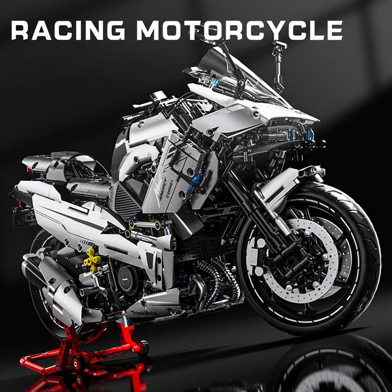 MOC Sport Touring Motorcycle Building Block Set – 1:5 Scale, 2229 Pieces