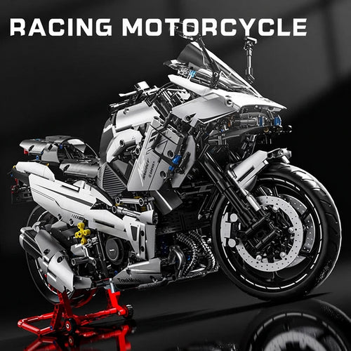 MOC Sport Touring Motorcycle Building Block Set – 1:5 Scale, 2229 Pieces