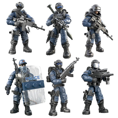 Military Army SWAT Soldier Figures Building Blocks for Kids