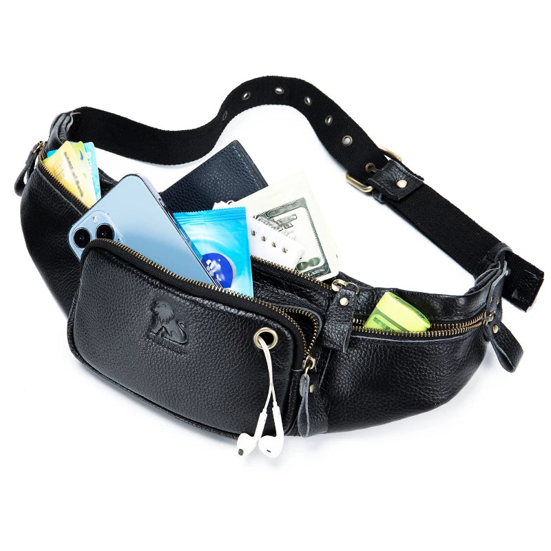 Men's Genuine Leather Waist Bag & Fanny Pack
