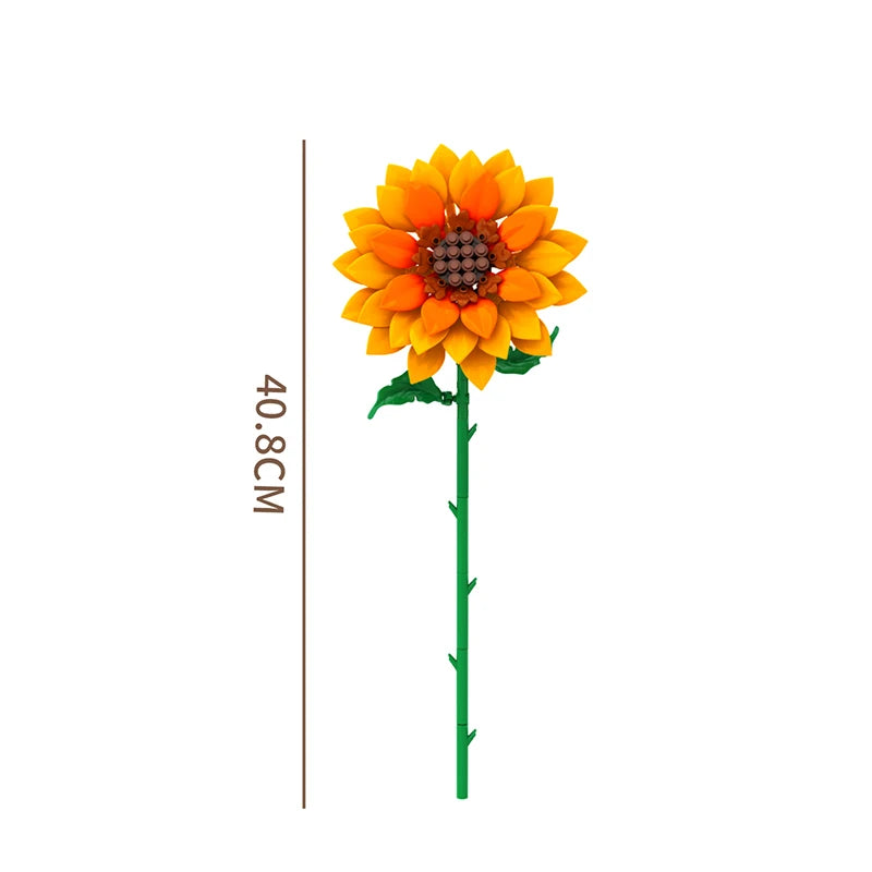 Flower & Plant Building Blocks Set – Eternal Bouquet Home Decor Model
