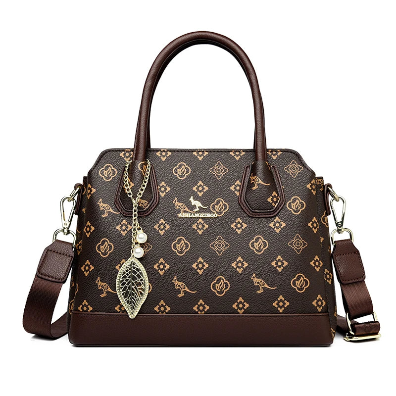 Luxury Leather Tote Bag for Women | 3-Layer Handbag
