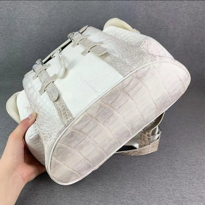 Himalayan White Crocodile Leather Luxury Backpack