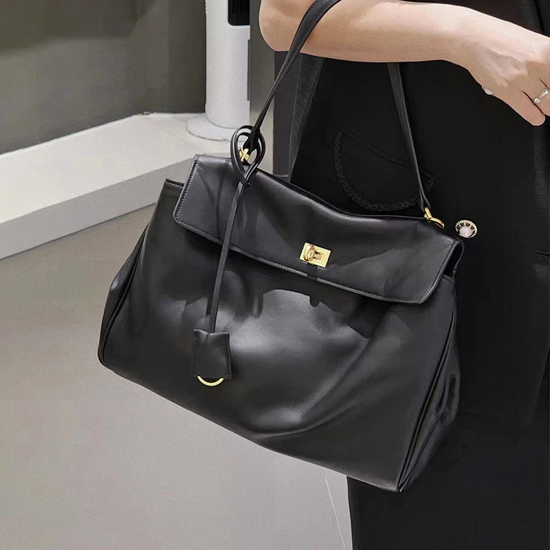 Women's Genuine Leather Shoulder Bag – Luxury Cowhide Tote