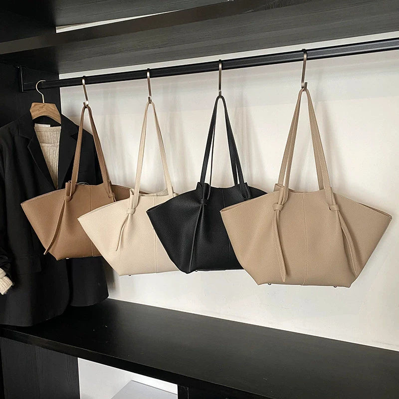Large PU Leather Tote Bag for Women – Hobo Shoulder Bag with Pouch