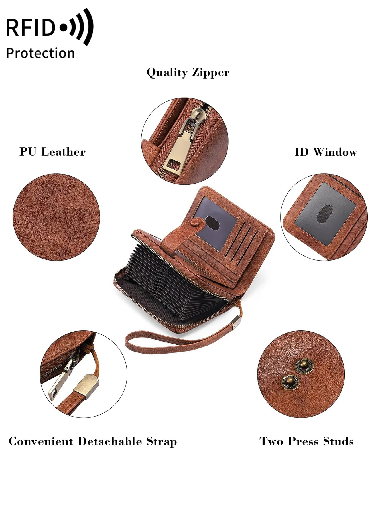 RFID Blocking Women's Large Capacity Retro Wallet – Multi-Card Organizer