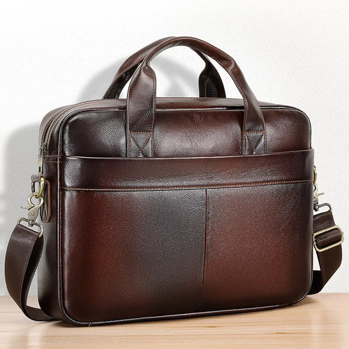 Genuine Leather Men's Briefcase – Business Laptop Bag