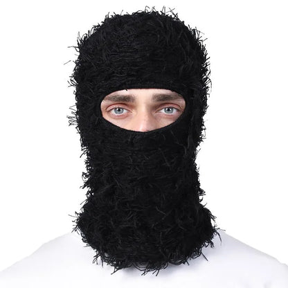 Balaclava Ski Mask – Distressed Knit Full Face Winter Hat