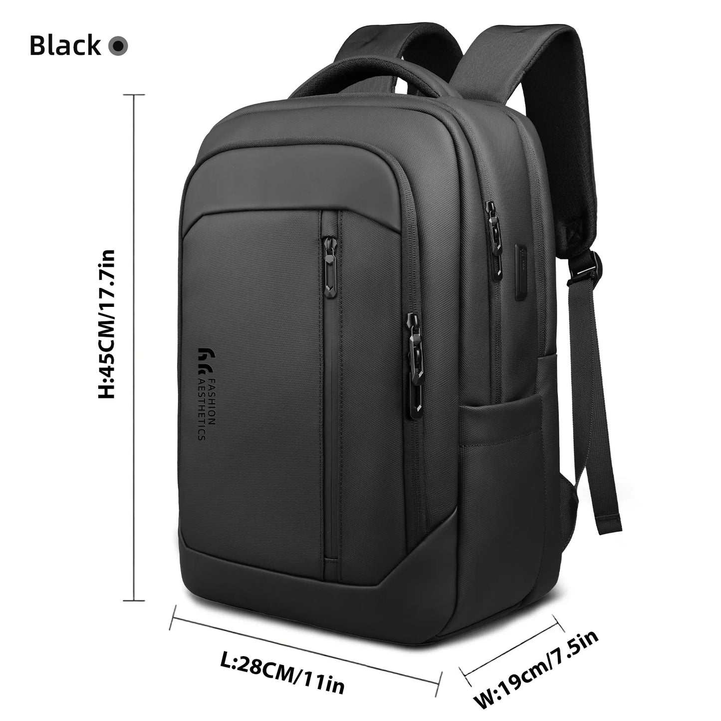Airline-Approved Laptop Backpack for Men – 17" Business Rucksack with USB Port