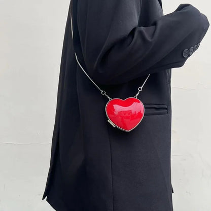Heart Shape Mini Crossbody Bag – Women's Evening Chain Purse