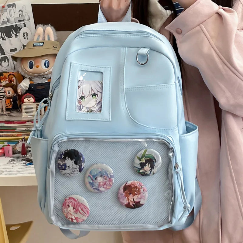 Anime Aesthetic Backpack for Women – Large Capacity College Bag