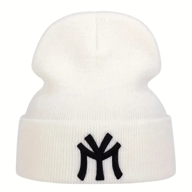 NY Embroidered Knit Beanie – Unisex Winter Hat