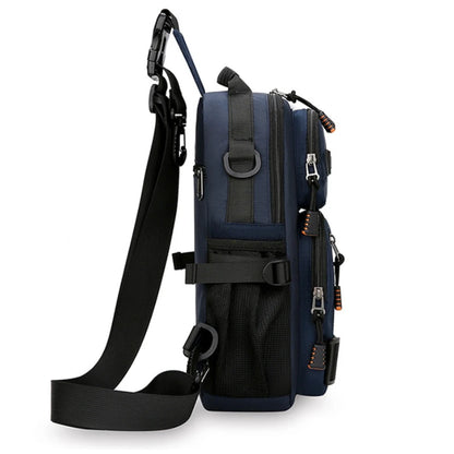 Men's Crossbody Chest Bag – Oxford Sling Pack with Multi-Pockets
