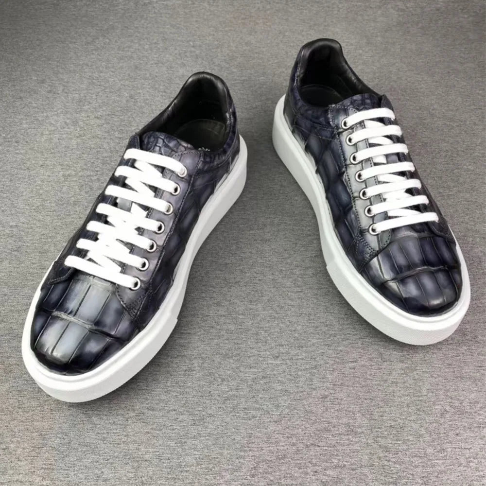 Crocodile Leather Men's Sneakers – Luxury Casual Shoes