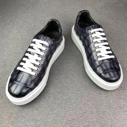 Crocodile Leather Men's Sneakers – Luxury Casual Shoes