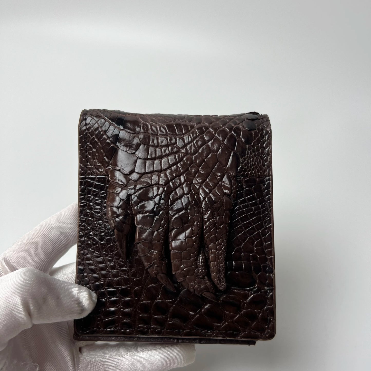 Crocodile Claw Leather Bifold Wallet for Men