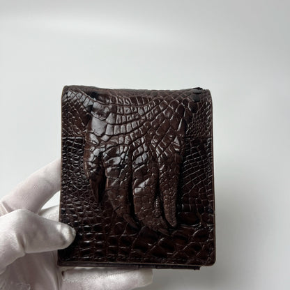 Crocodile Claw Leather Bifold Wallet for Men
