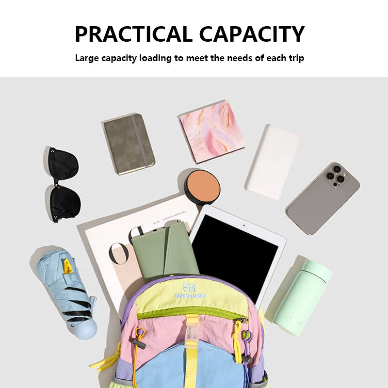 Colorblock Outdoor Backpack for Hiking & Travel