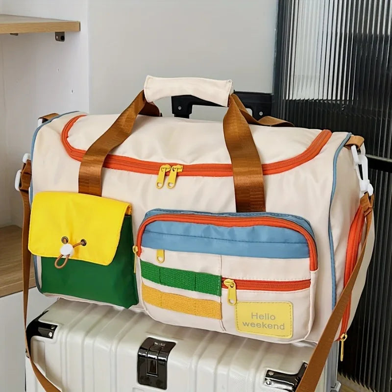 Gym Duffle Bag with Shoe Compartment – Large Oxford Fabric Travel Bag
