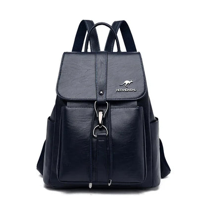 Women's Soft Leather Backpack – Casual School & Travel Bag