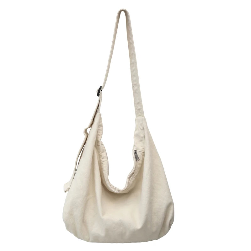 Canvas Crossbody Hobo Bag – Retro Large Capacity Shoulder Bag