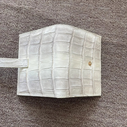 Himalayan White Crocodile Leather Women's Short Wallet