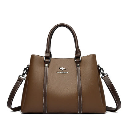 Leather Handbag for Women – Multi-Pocket Crossbody Tote