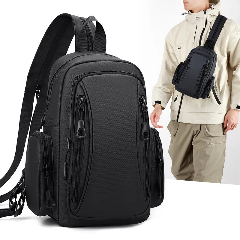 Men's Oxford Sling Chest Bag Mini Backpack