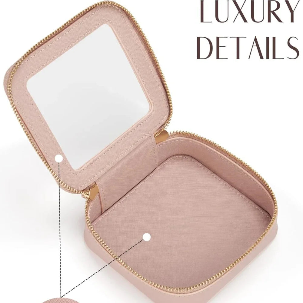 Mini Clear Makeup Bag – PU Saffiano Vegan Faux Leather