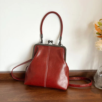 Vintage Soft Leather Crossbody Handbag for Women
