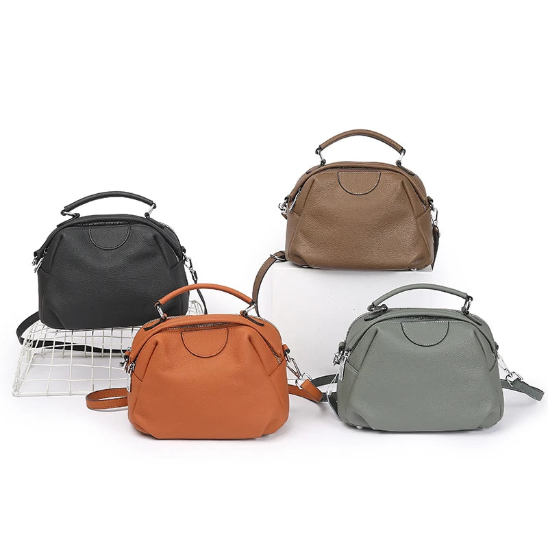 Women's Genuine Cowhide Leather Crossbody Bag