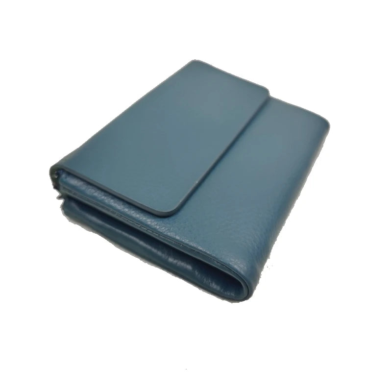 Genuine Cowhide Women's Tri-Fold Wallet – Zipper Coin Purse