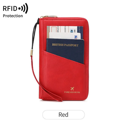 RFID Travel Passport Wallet with Card Slots & ID Window