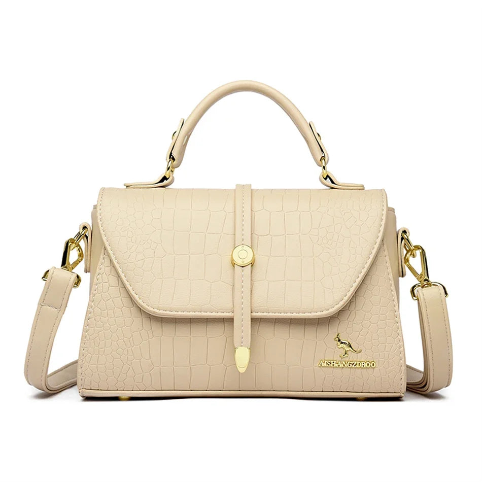 Crocodile Pattern Leather Crossbody Bag for Women