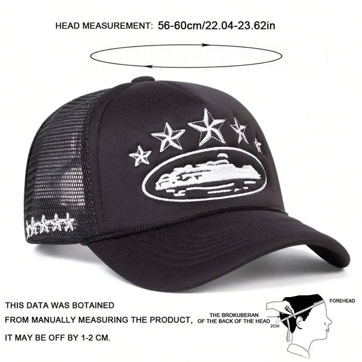 Unisex Men Women Cap Pentagram Embroidery Baseball Net Caps Spring Summer Outdoor Adjustable Casual